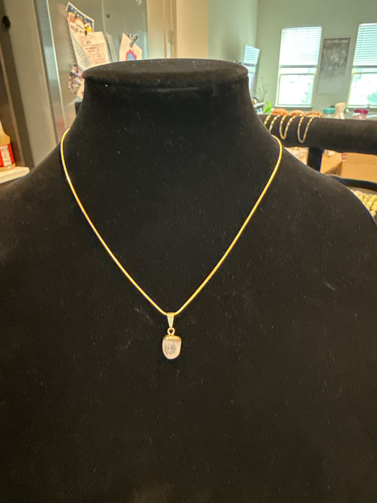 Raw Rose Quartz Pendant Necklace (Charged by Lionsgate + Full Moon