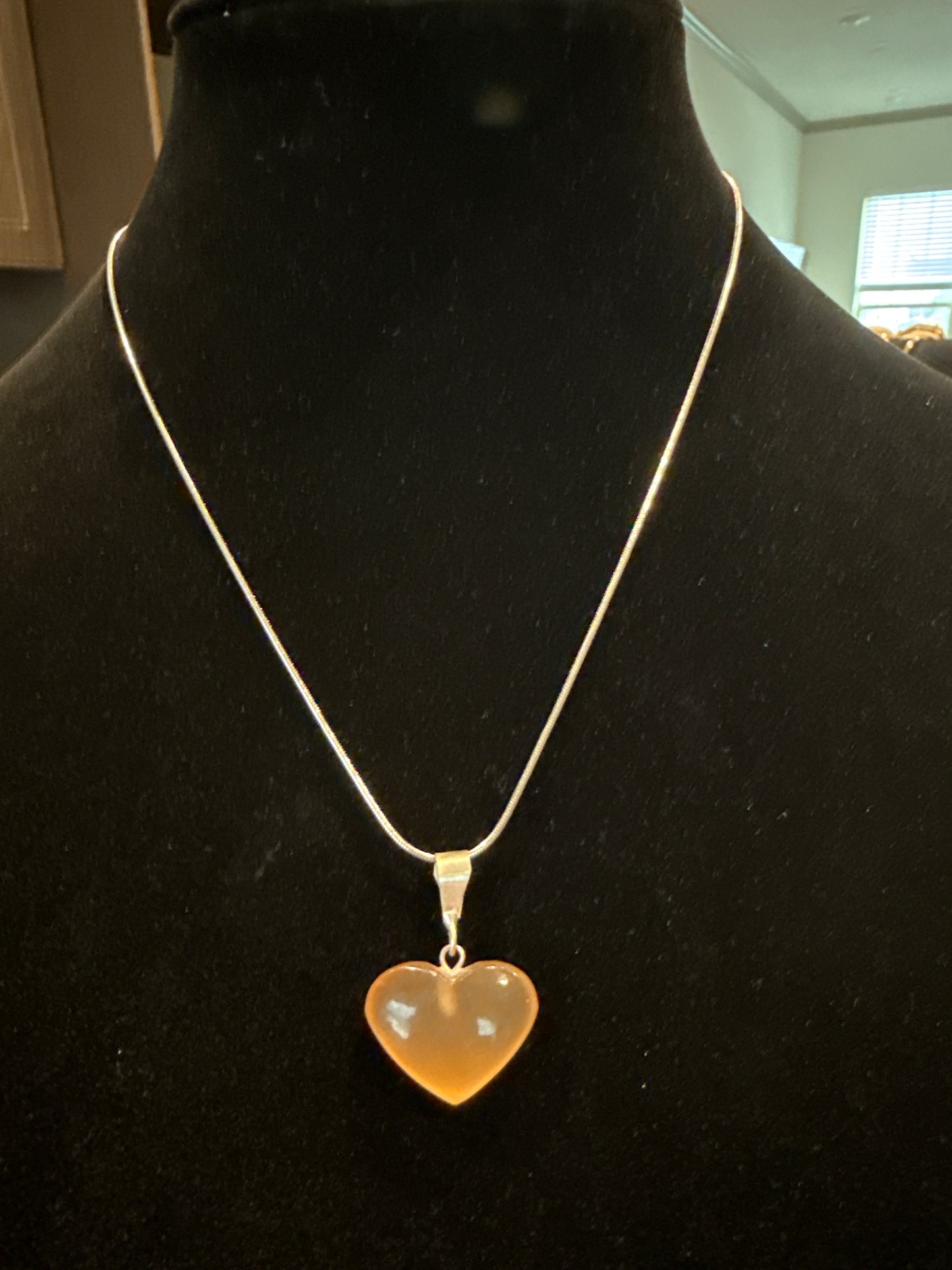 Carnelian Heart Pendant Necklace (Charged by Lionsgate + Full Moon