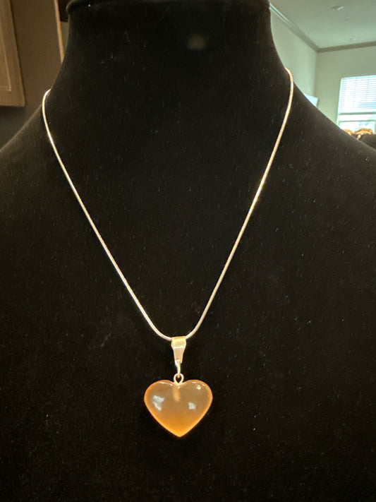 Carnelian Heart Pendant Necklace (Charged by Lionsgate + Full Moon