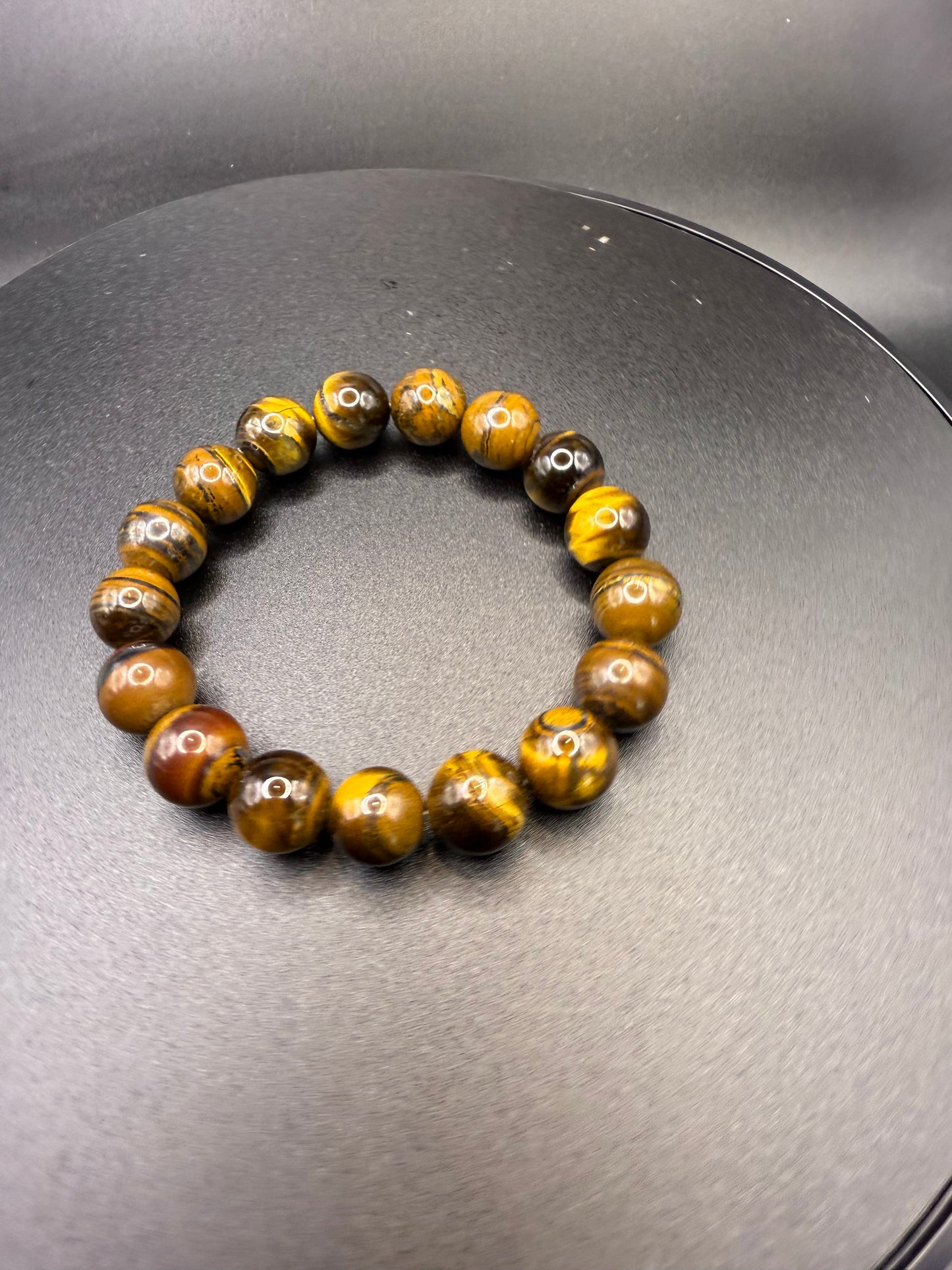 Tiger’s Eye Crystal (10 mm) Beaded Bracelet