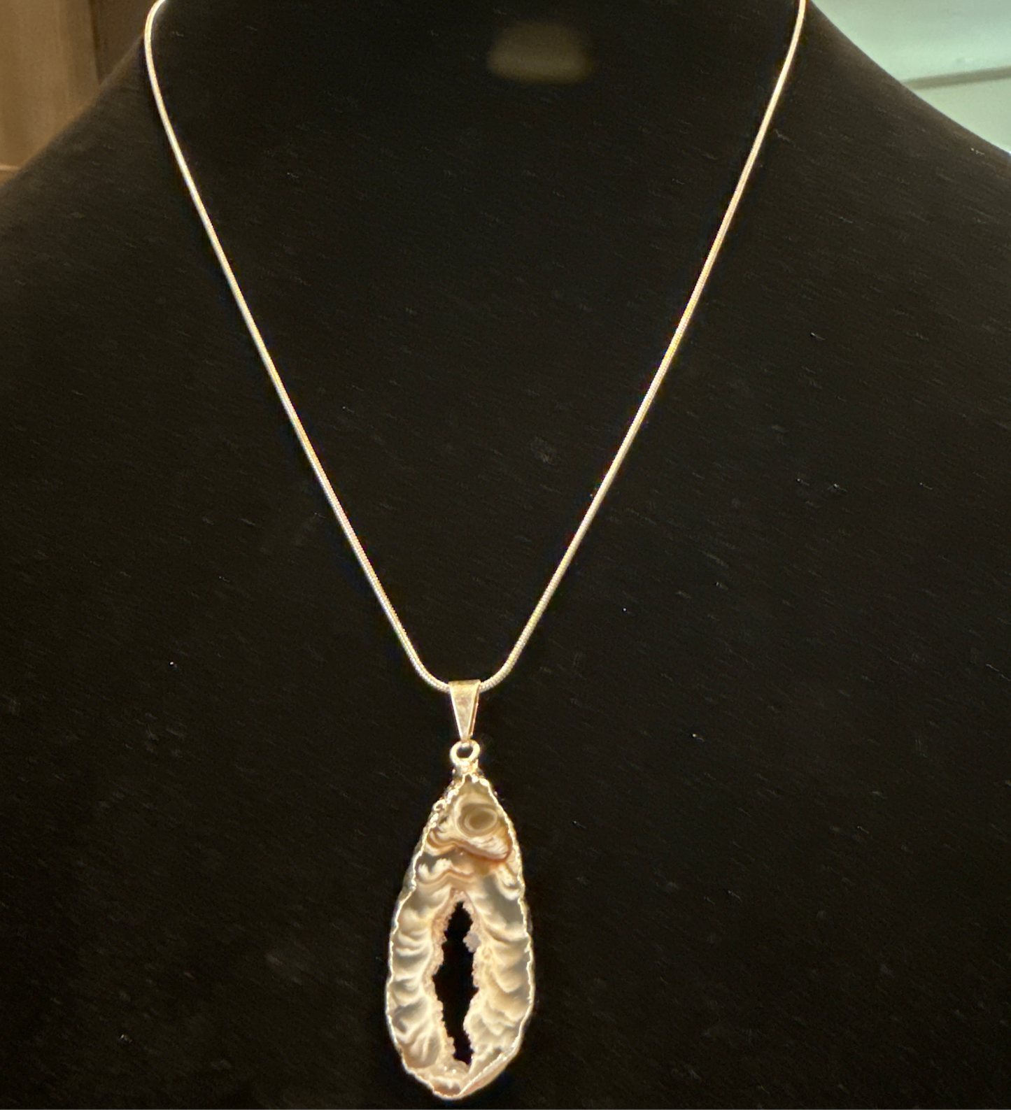 Agate Slice Pendant Necklace (Charged by Lionsgate + Full Moon