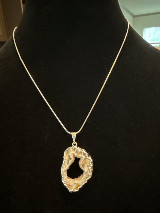 Agate Slice Pendant Necklace (Charged by Lionsgate + Full Moon