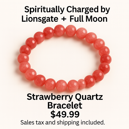 Natural Strawberry Quartz Crystal Bracelet