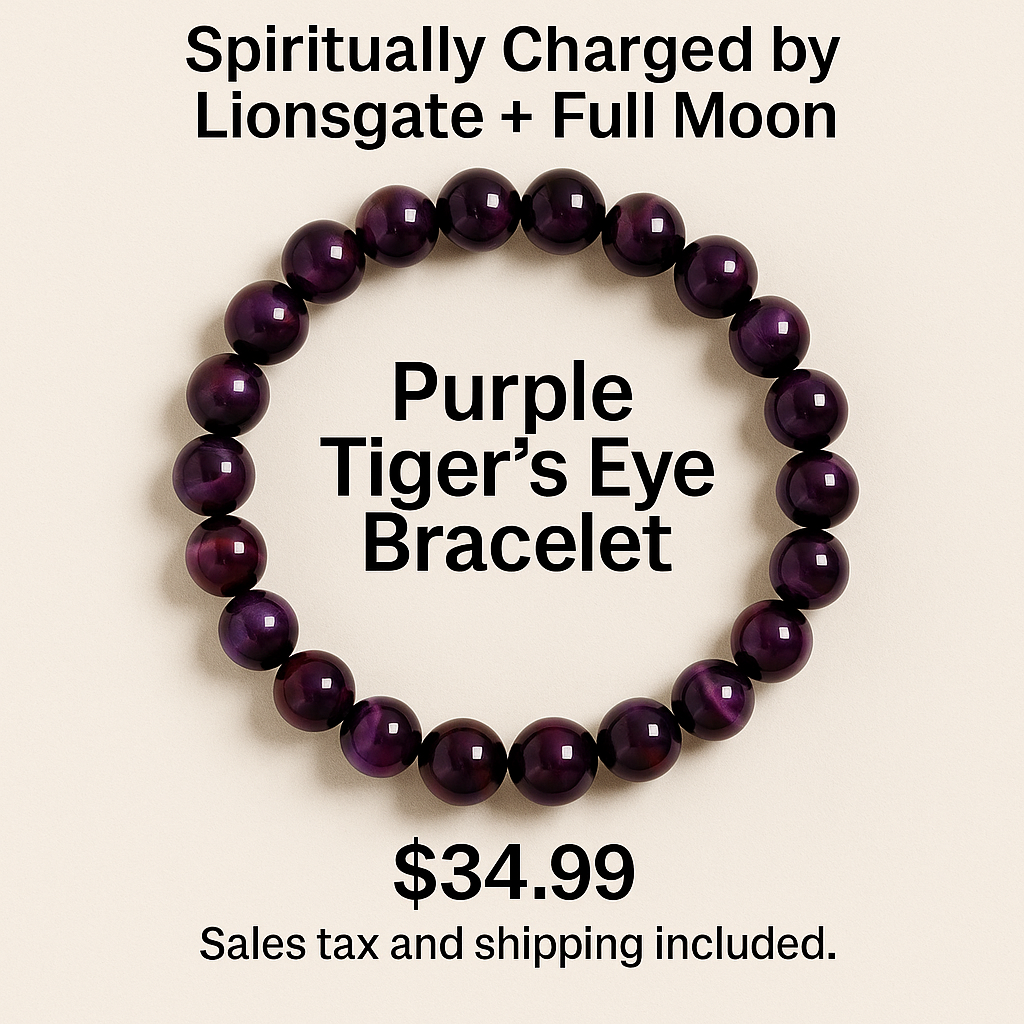 Purple Tiger’s Eye Bracelet - Charged by Lionsgate + Full Moon