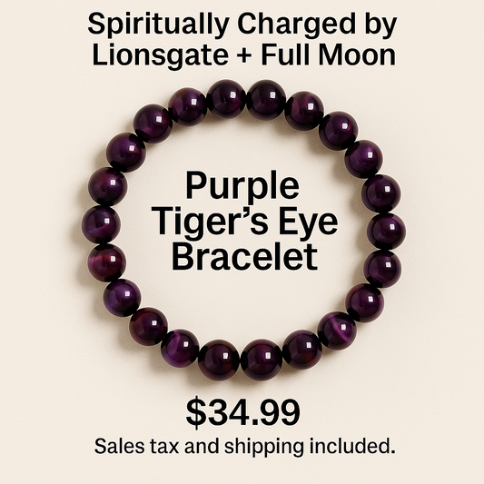 Purple Tiger’s Eye Bracelet - Charged by Lionsgate + Full Moon