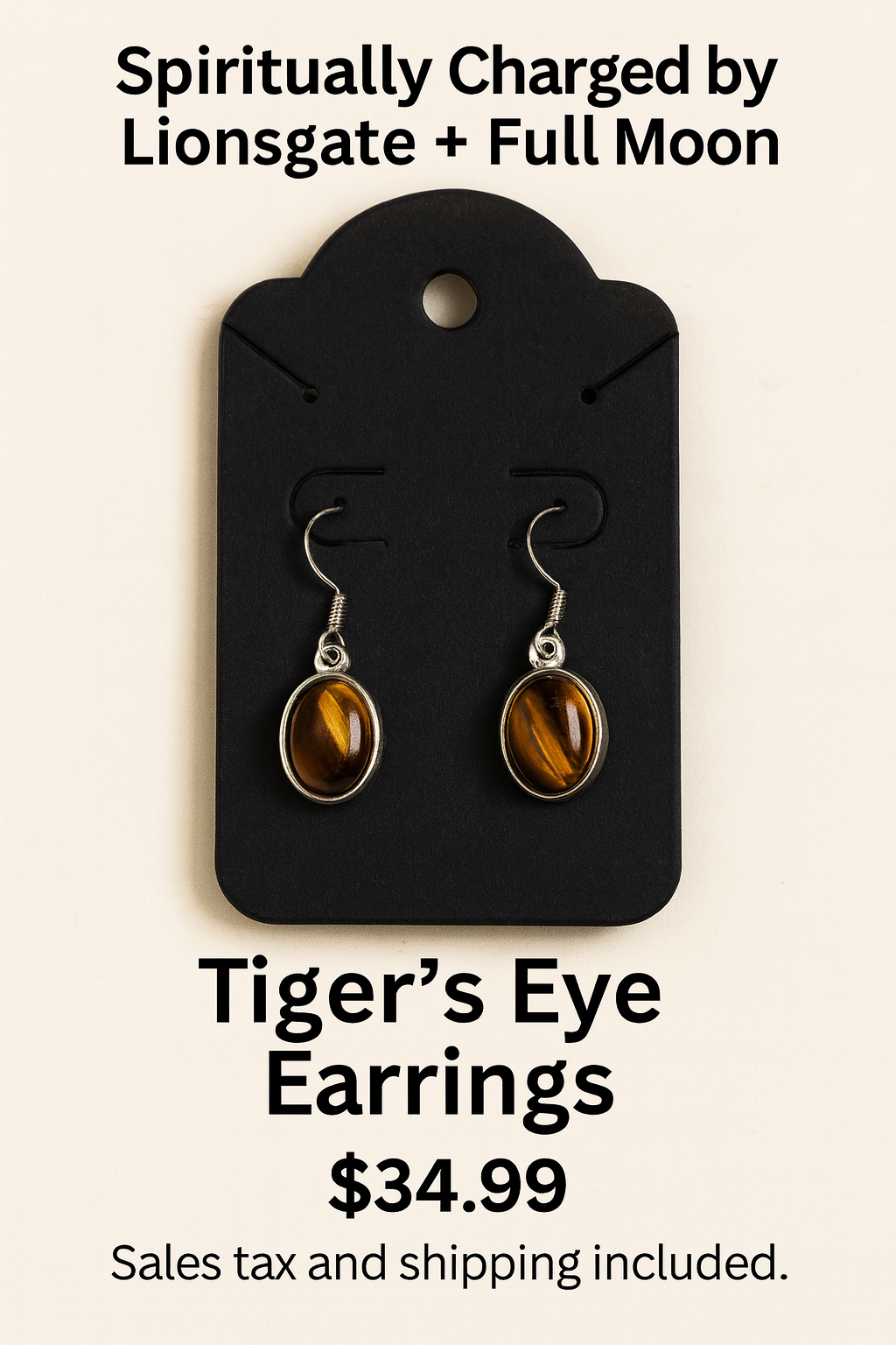 Tiger’s Eye Crystal Drop Earrings