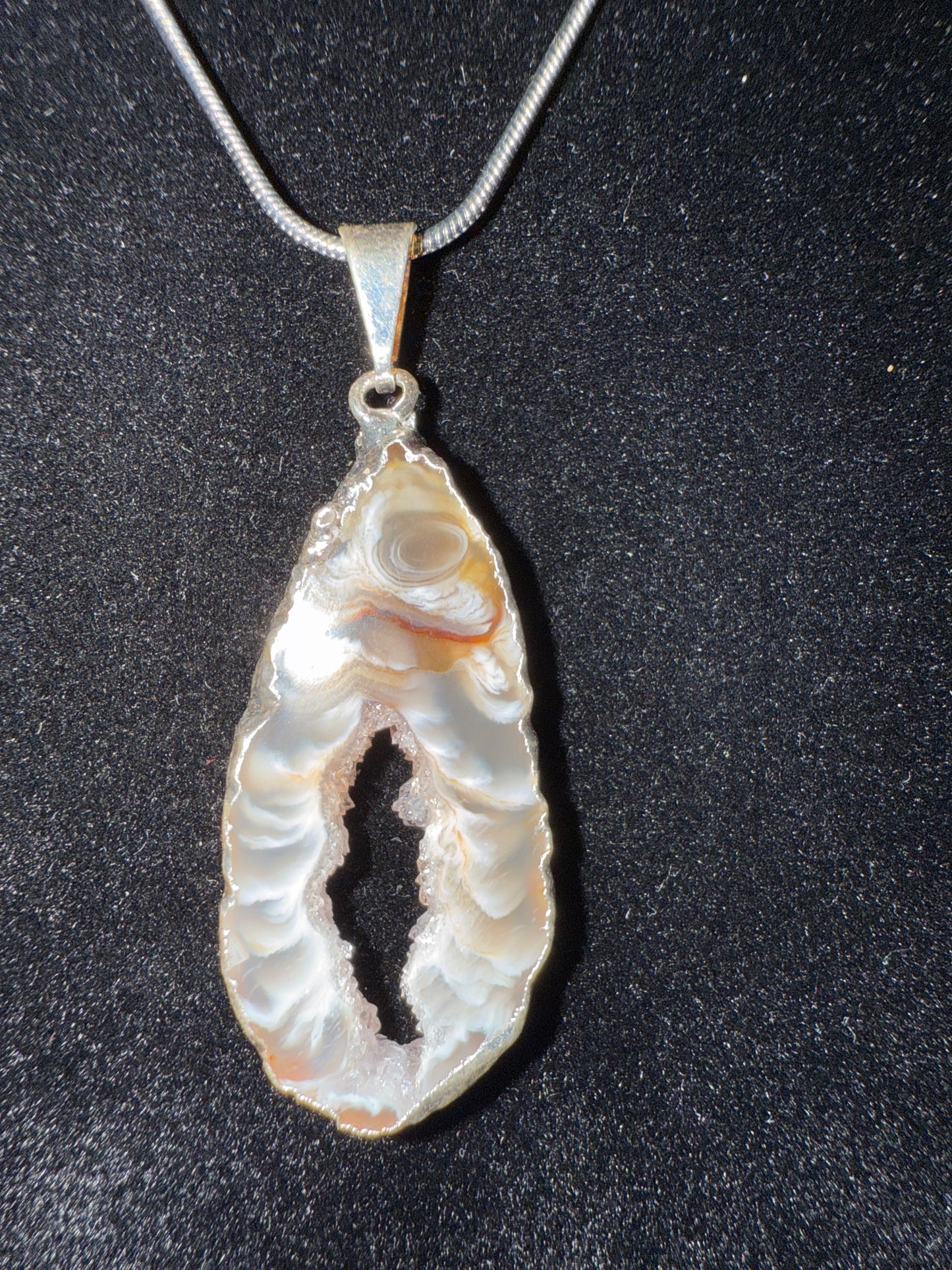 Agate Slice Pendant Necklace (Charged by Lionsgate + Full Moon