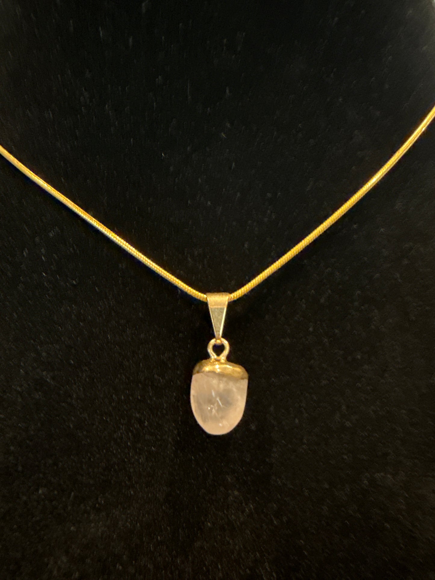 Raw Rose Quartz Pendant Necklace (Charged by Lionsgate + Full Moon