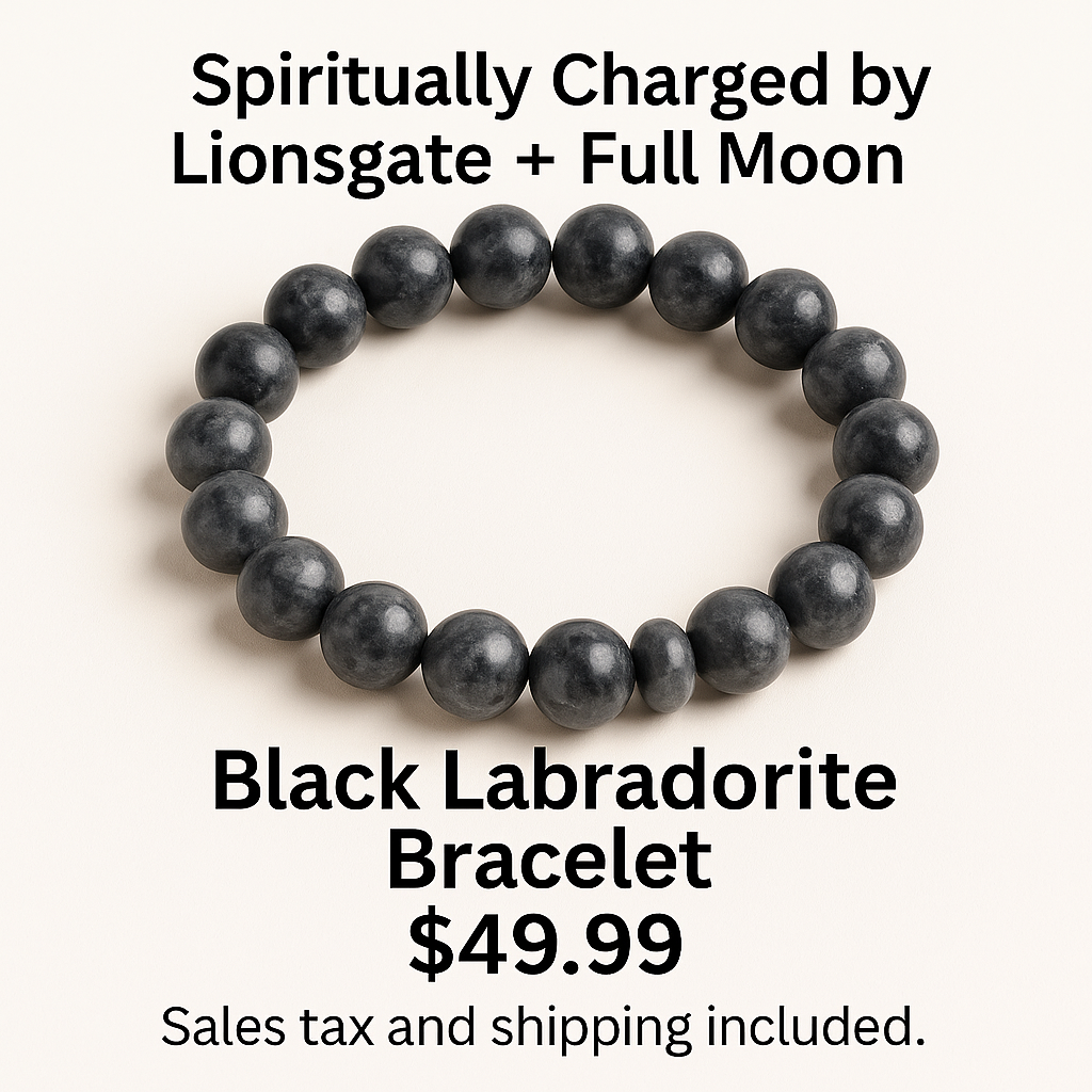 Black Labradorite Crystal Bracelet — Protection, Peace & Intuition