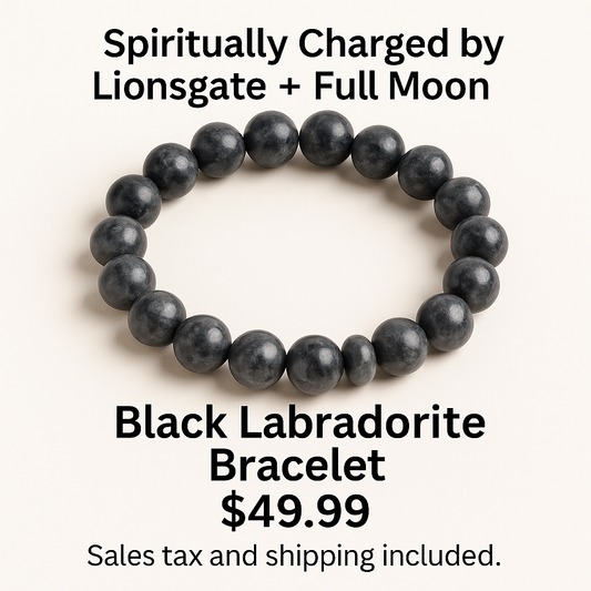 Black Labradorite Crystal Bracelet — Protection, Peace & Intuition