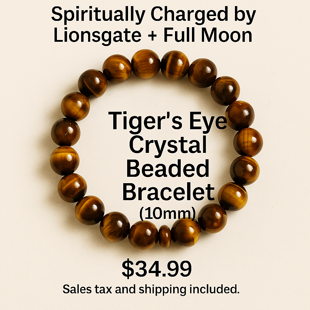 Tiger’s Eye Crystal (10 mm) Beaded Bracelet